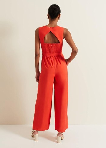 Phase Eight Marta Red Jumpsuit Red Canada | HOGIFQ-509